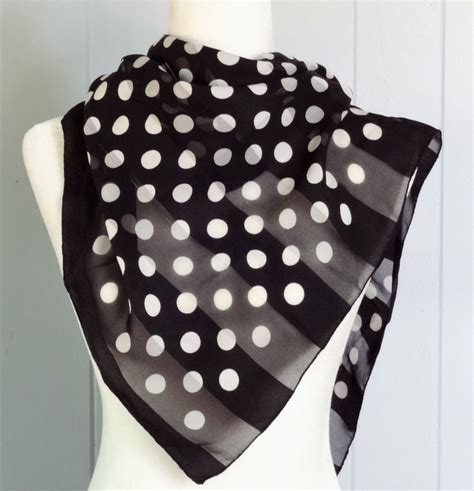 black and white polka dot sheer chanel scarf|CHANEL Silk Polka Dot Pearls Scarf Black White .